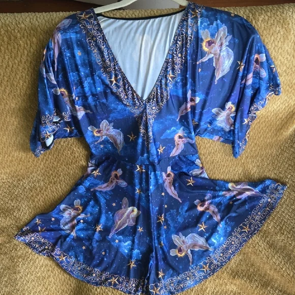 Blackmilk Blue Fairy Print Playsuit Romper - Picture 1 of 3